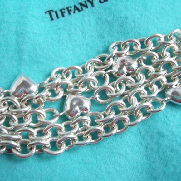 Tiffany & Co. Sterling Silver Multi Chain/Heart Bracelet - Picture 4 of 6